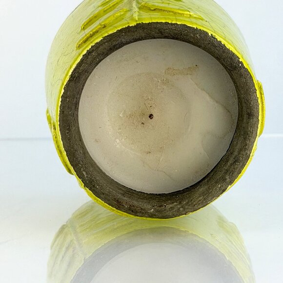 Crate & Barrel Vinca Vine Yellow Pottery Candle Pot 65 Hr Burn - Picture 3 of 7